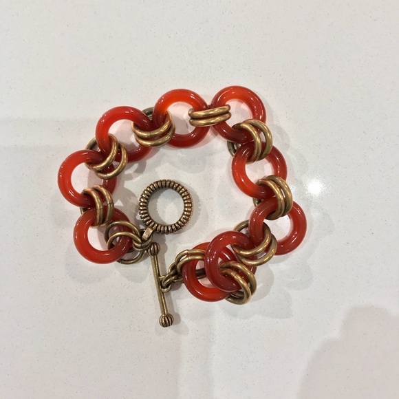 Vintage Art Deco Carnelian Bracelet - Picture 3 of 4